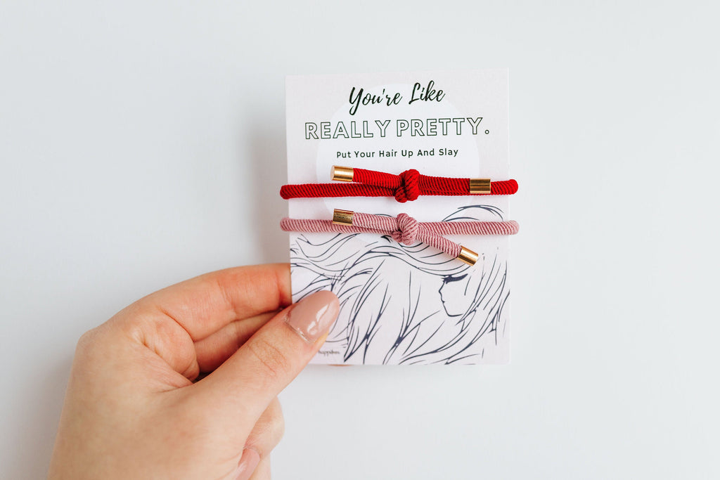 Elastic Hair Tie | "Really Pretty" | Red/Pink